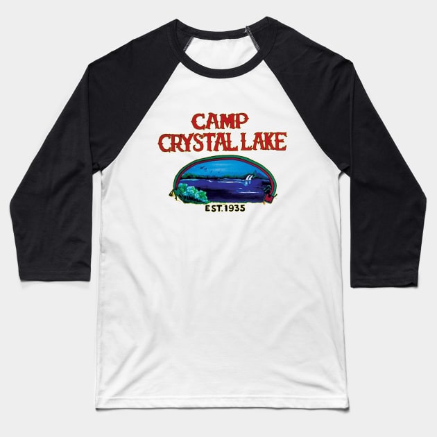 Camp Crystal Lake Counselor Baseball T-Shirt by Fred_art_61